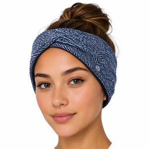 Lululemon Run With Me Ear Warmer Reversible Black Gray Rulu Fleece Headband